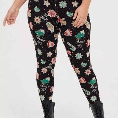 NWT Torrid 2 Christmas Cookies Leggings Plus Size 18-20, Holiday Gingerbread